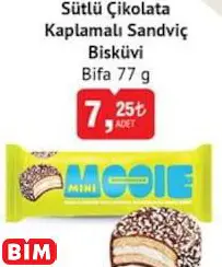 BİFA  SÜTLÜ ÇİKOLATA KAPLAMALI SANDVİÇ BİSKÜVİ